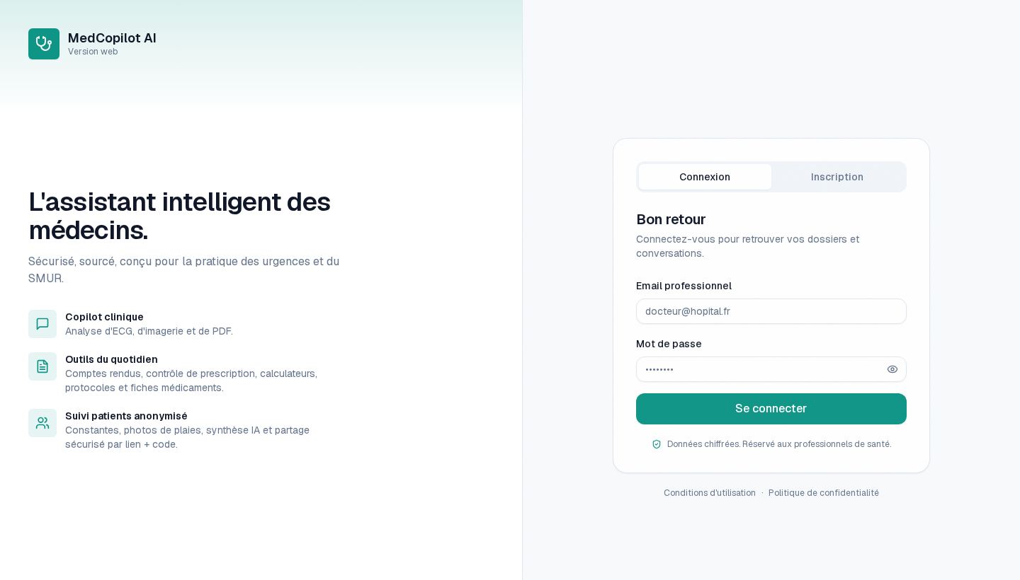 Urgence Pratique — AI clinical copilot for ER and prehospital teams.